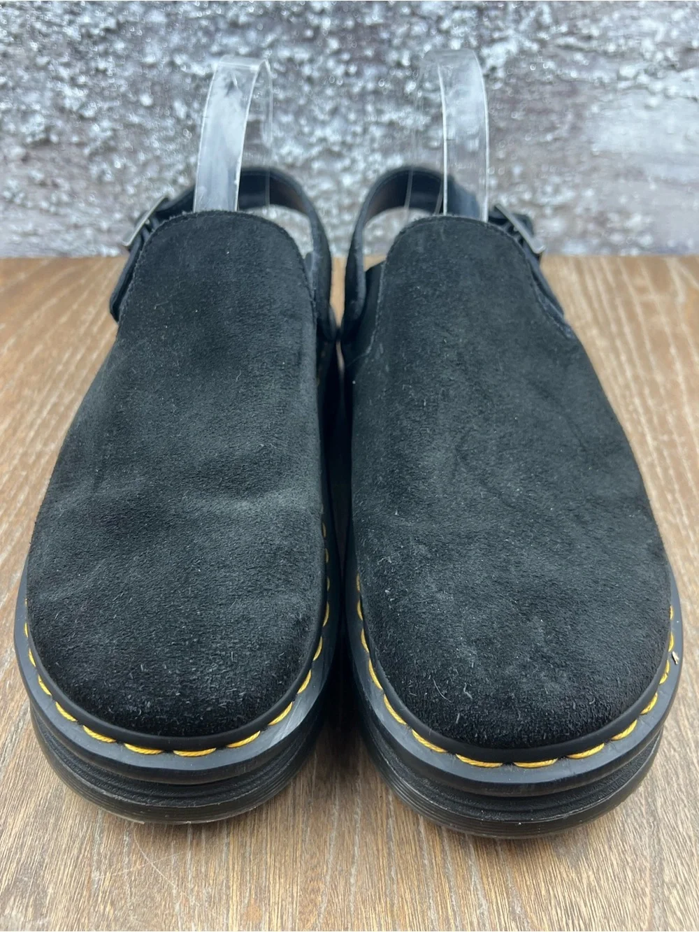 602 Dr. Martens ZEBZAG Mule Men’s Black Suede Clog Sandals 9
